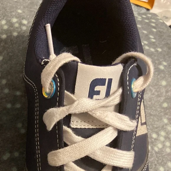 FootJoy FJ Sport Retro Spikeless Golf Shoes 92387 Navy Blue White Women's 7 - Picture 4 of 4